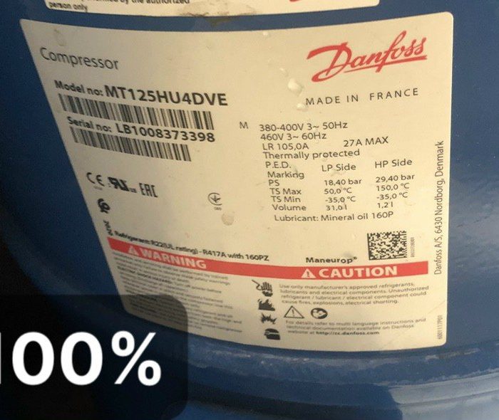 Máy nén lạnh Danfoss 10HP MT125HU4DVE 3 MT125HU4DVE 2