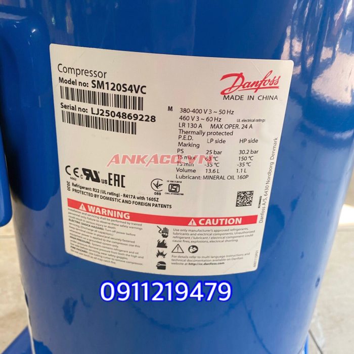 Máy nén lạnh Danfoss 10HP - SM120S4VC 3 SM120S4VC 2