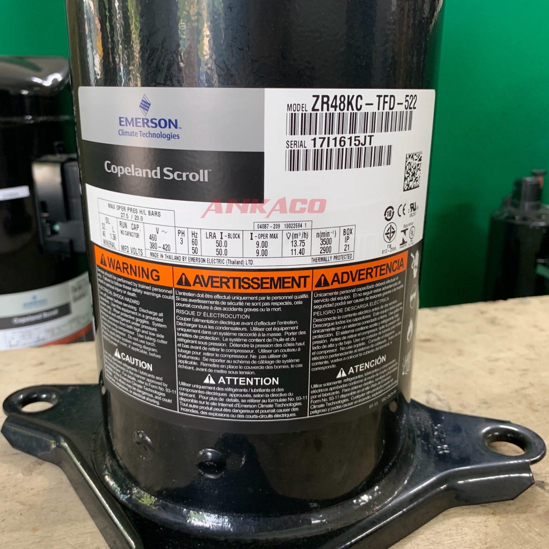 Máy nén lạnh Copeland 4HP ZR48KC-TFD-522