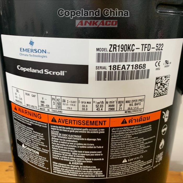 Máy nén lạnh Copeland 15HP ZR190KC-TFD-522 6 zr190kc tfd 550 522 2