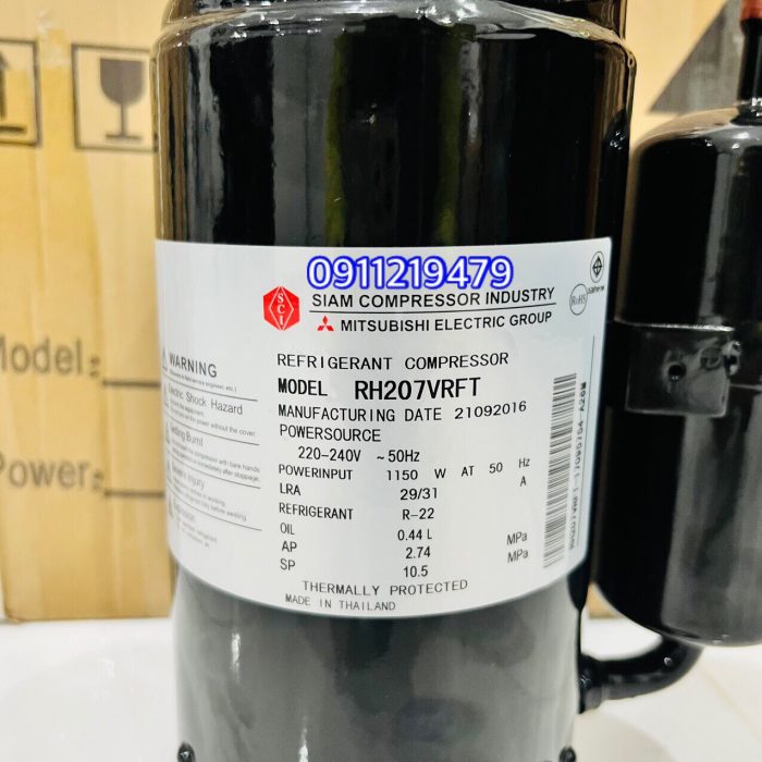 Máy Nén Lạnh Mitsubishi 1.5 HP RH207VRFT/RN207VHQMT/RH207VHST/RH207VHRT 4 RH207VRFT 8