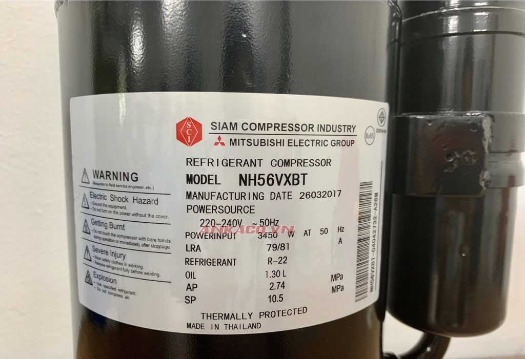 nh56vxpt may nen lanh mitsubishi 4 hp 1