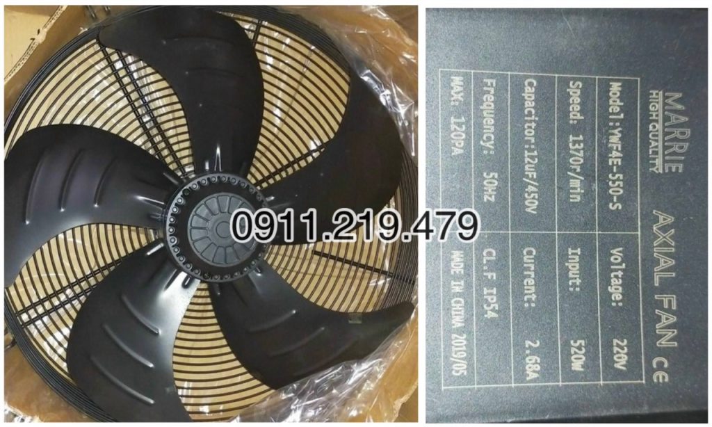 Quạt dàn kho lạnh 19 quat D550